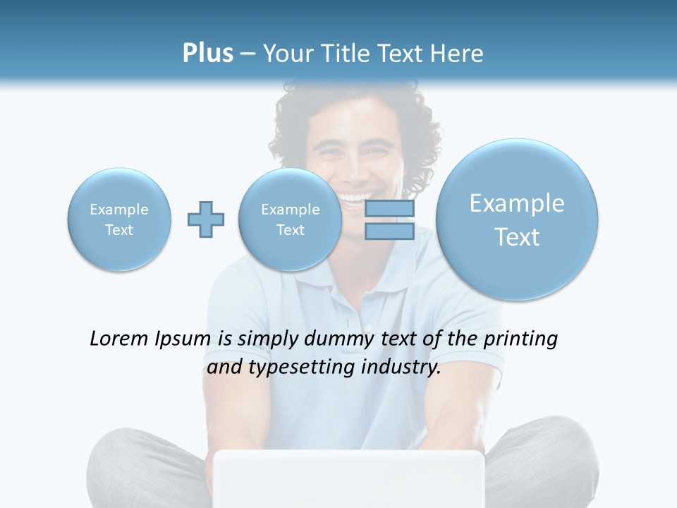 A Man Sitting On The Floor With A Laptop PowerPoint Template