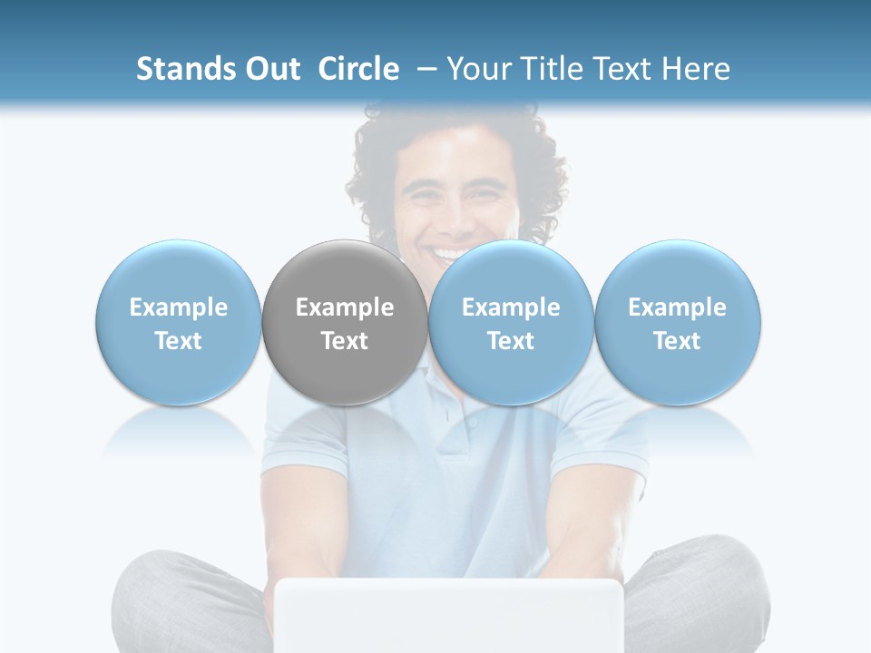 A Man Sitting On The Floor With A Laptop PowerPoint Template