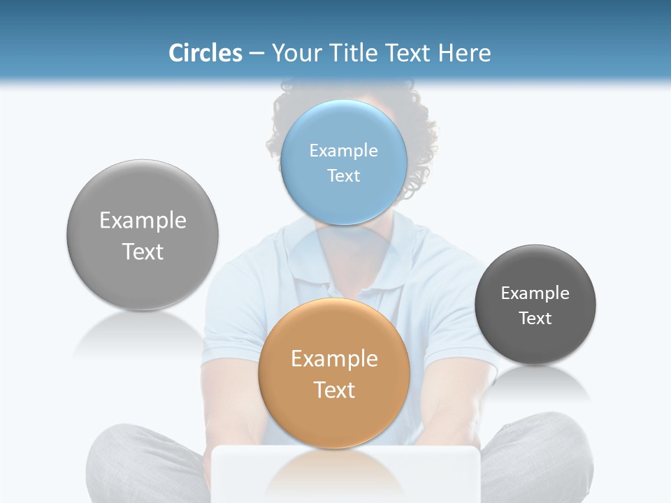 A Man Sitting On The Floor With A Laptop PowerPoint Template