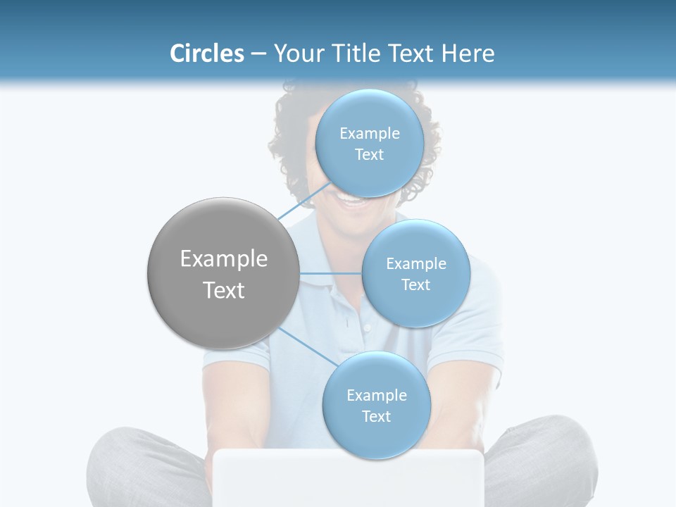 A Man Sitting On The Floor With A Laptop PowerPoint Template