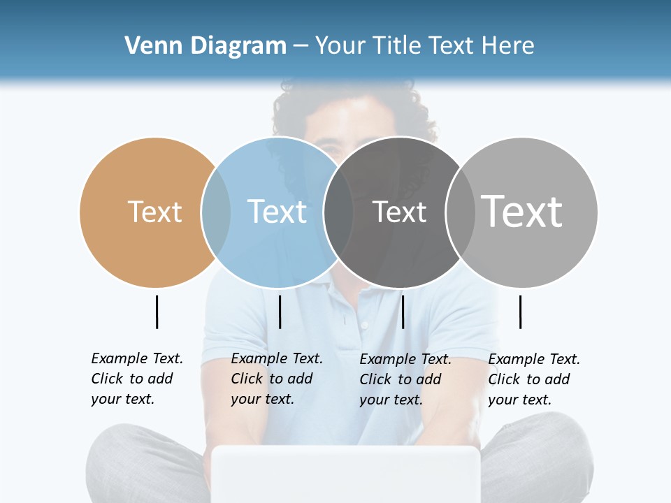 A Man Sitting On The Floor With A Laptop PowerPoint Template