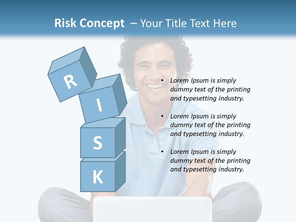 A Man Sitting On The Floor With A Laptop PowerPoint Template