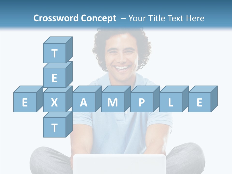 A Man Sitting On The Floor With A Laptop PowerPoint Template