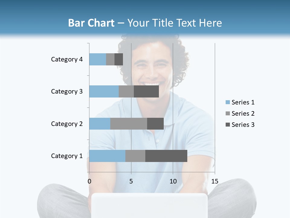 A Man Sitting On The Floor With A Laptop PowerPoint Template