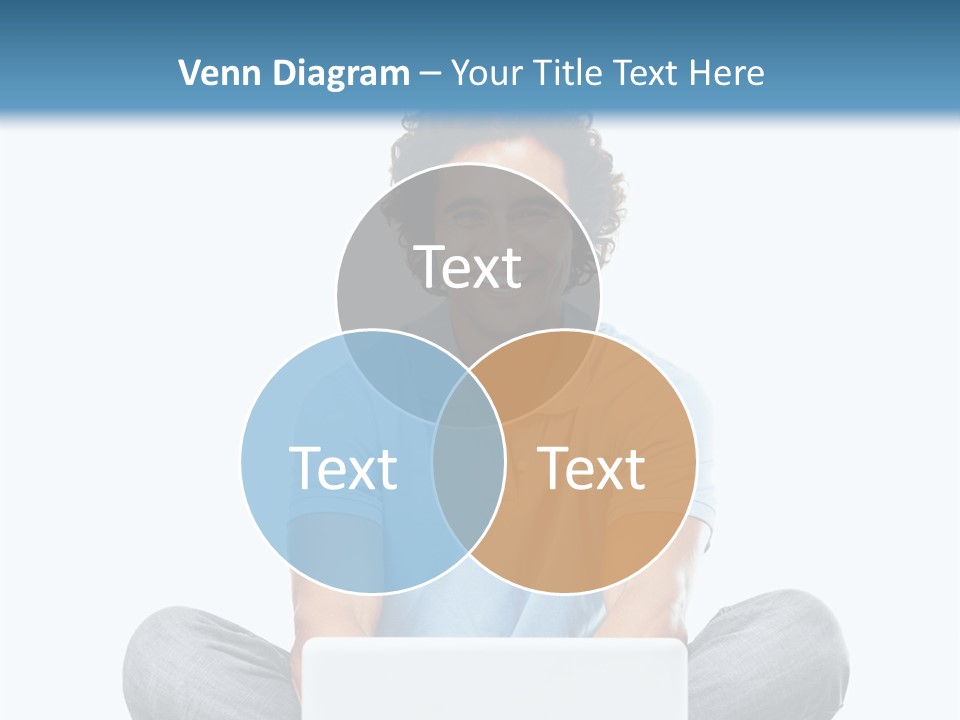 A Man Sitting On The Floor With A Laptop PowerPoint Template