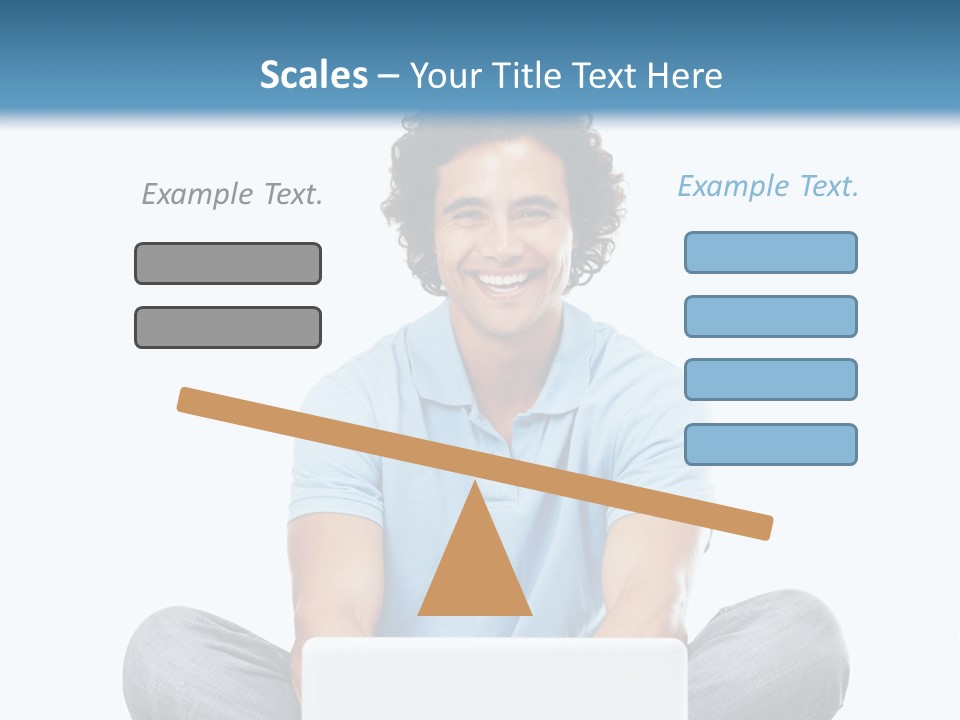 A Man Sitting On The Floor With A Laptop PowerPoint Template