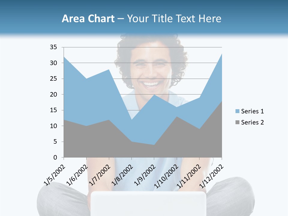 A Man Sitting On The Floor With A Laptop PowerPoint Template
