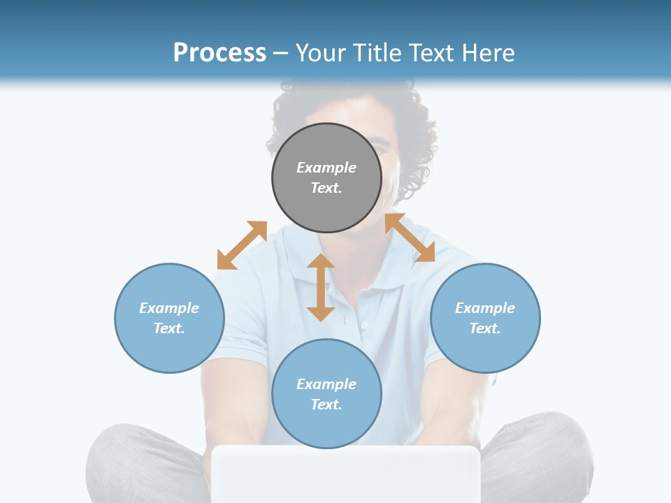 A Man Sitting On The Floor With A Laptop PowerPoint Template