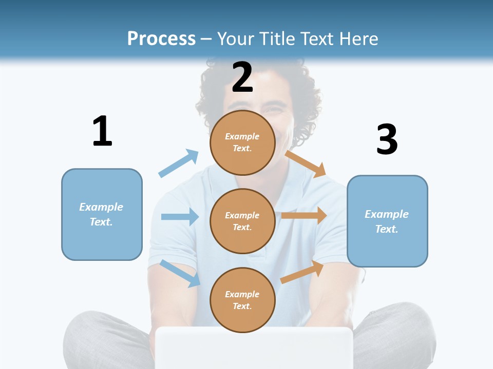 A Man Sitting On The Floor With A Laptop PowerPoint Template