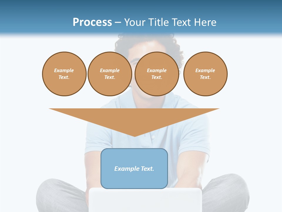 A Man Sitting On The Floor With A Laptop PowerPoint Template