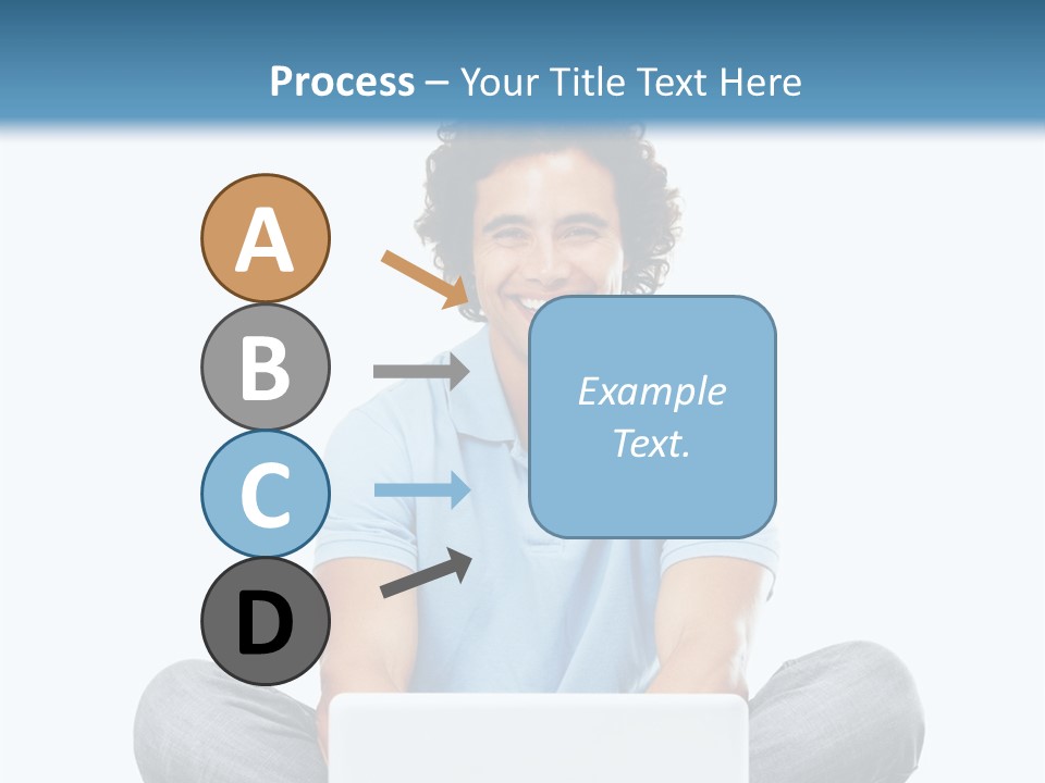 A Man Sitting On The Floor With A Laptop PowerPoint Template