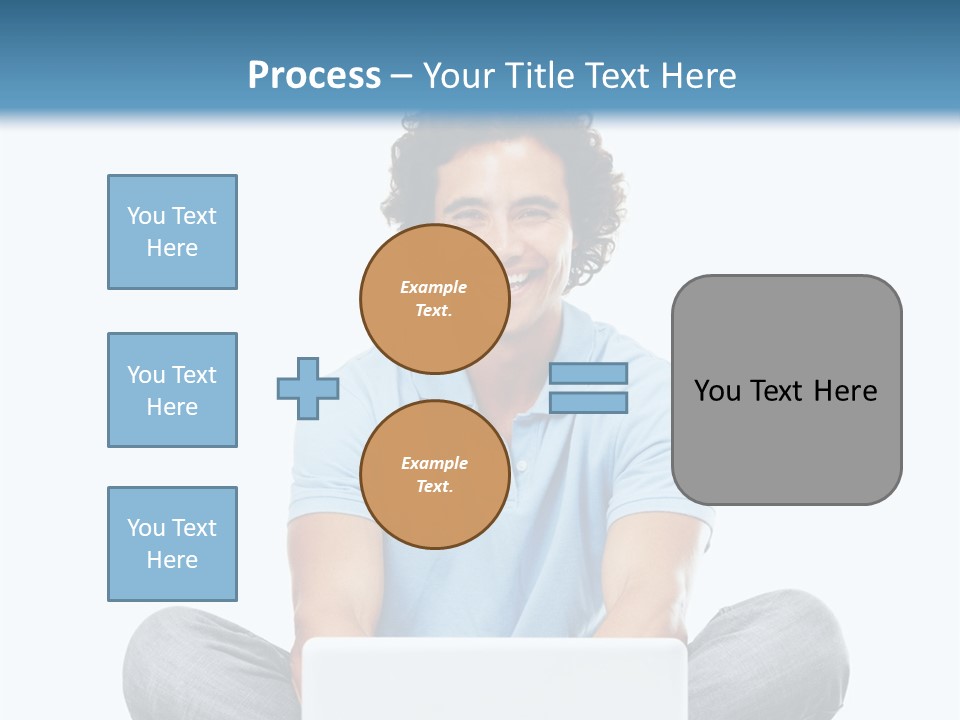 A Man Sitting On The Floor With A Laptop PowerPoint Template