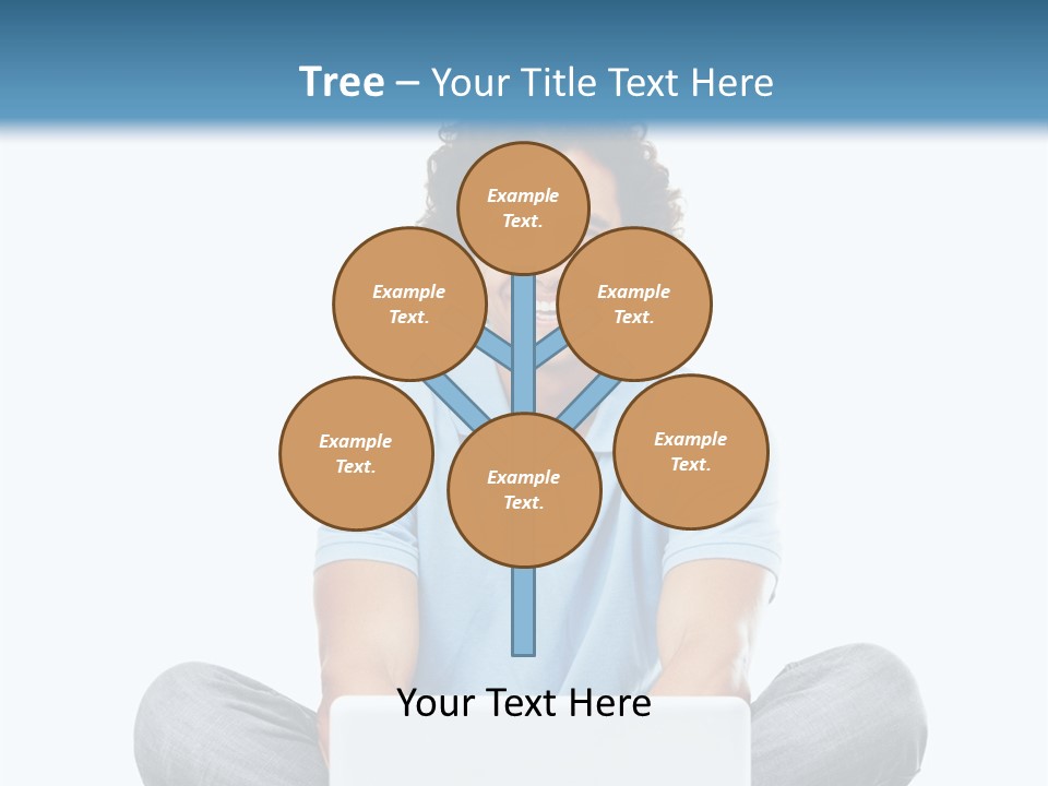 A Man Sitting On The Floor With A Laptop PowerPoint Template