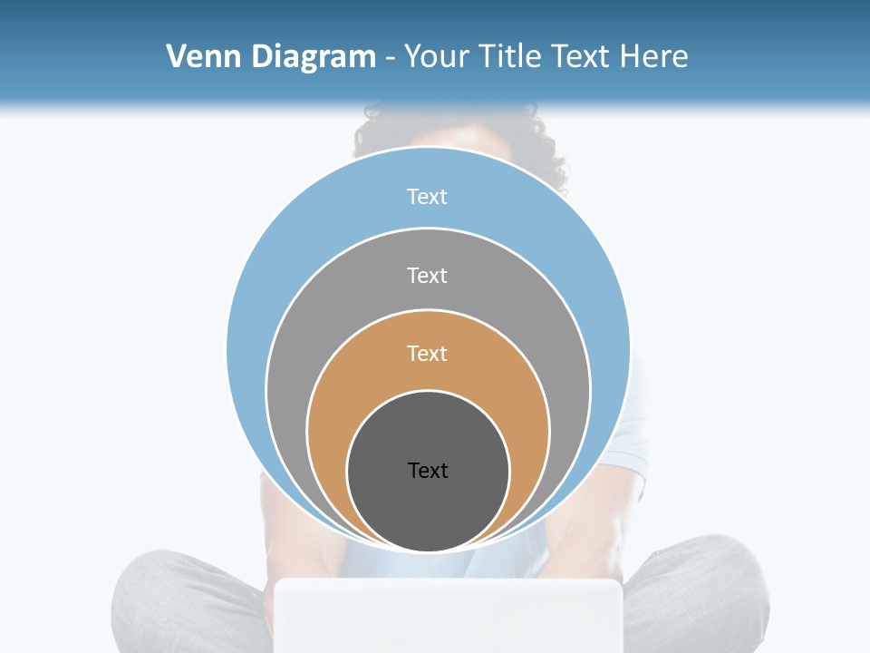 A Man Sitting On The Floor With A Laptop PowerPoint Template