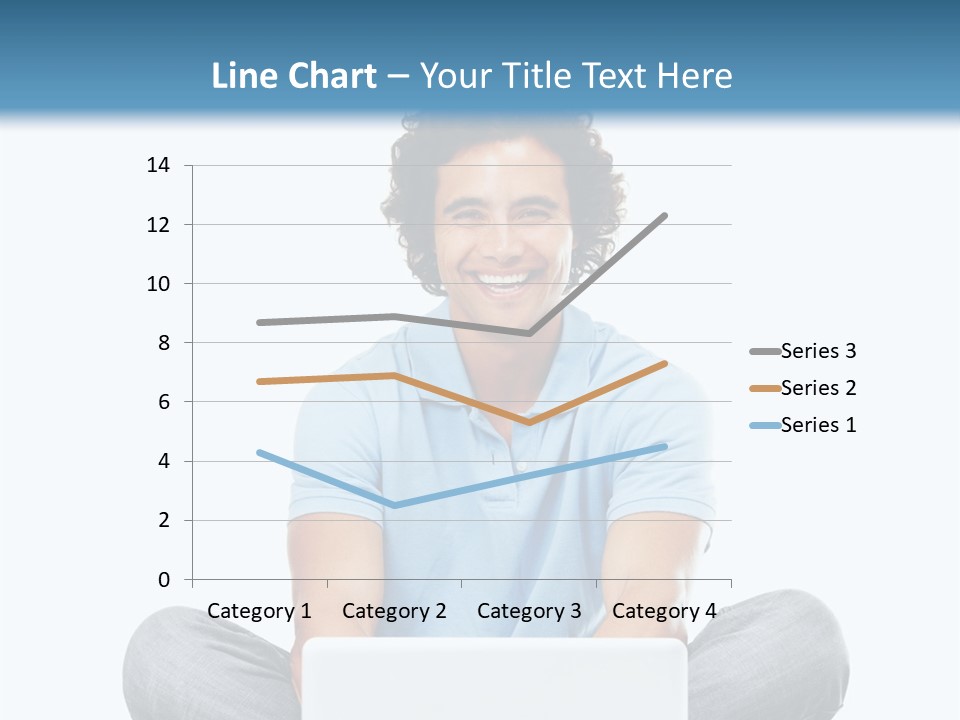 A Man Sitting On The Floor With A Laptop PowerPoint Template