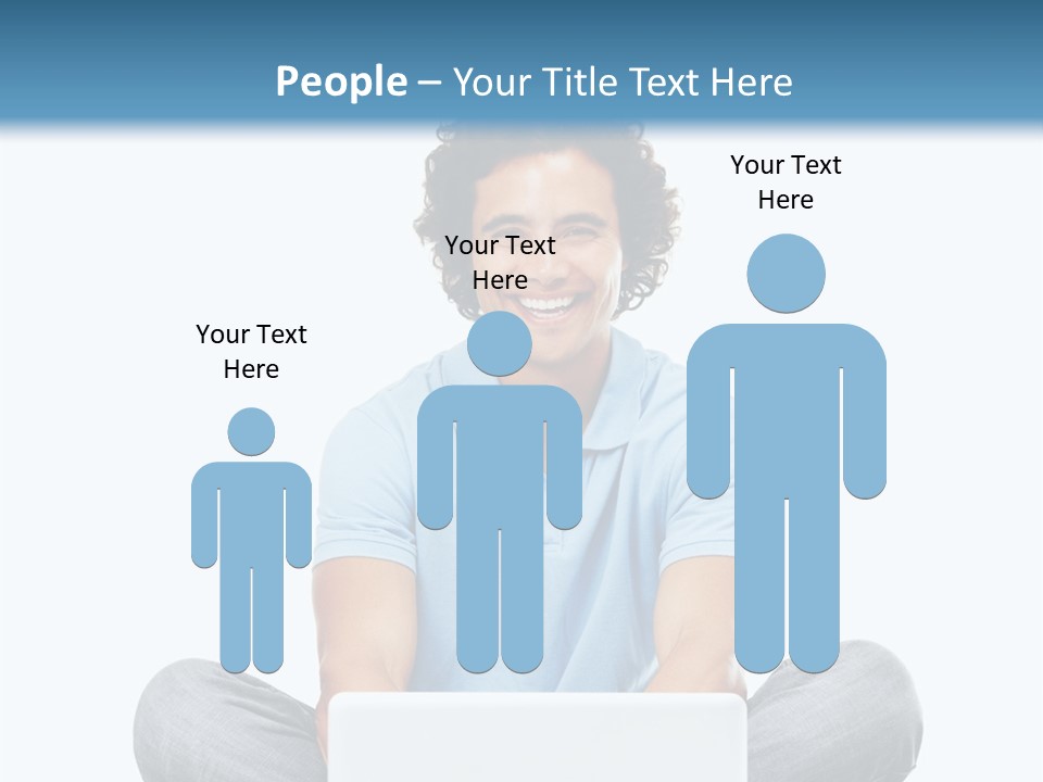 A Man Sitting On The Floor With A Laptop PowerPoint Template