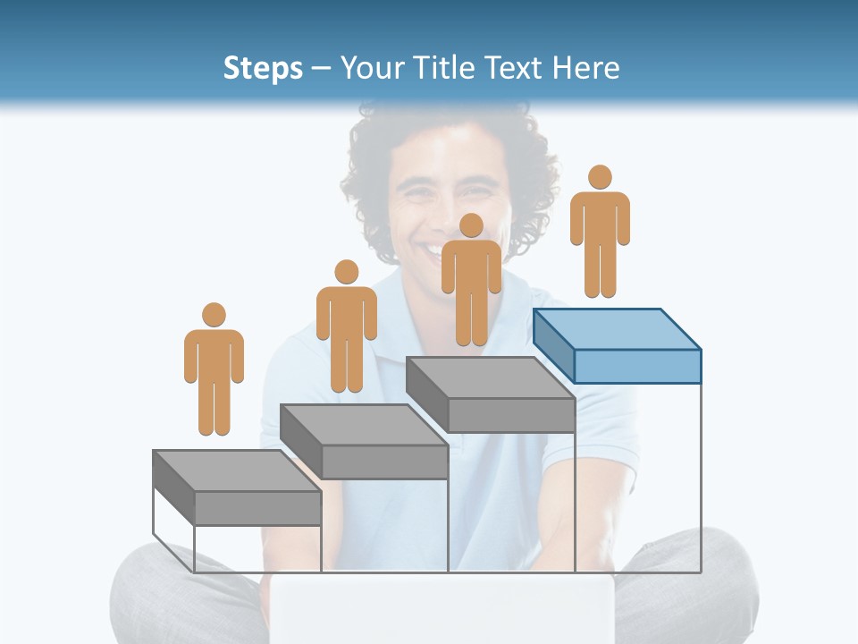 A Man Sitting On The Floor With A Laptop PowerPoint Template