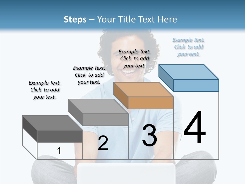 A Man Sitting On The Floor With A Laptop PowerPoint Template