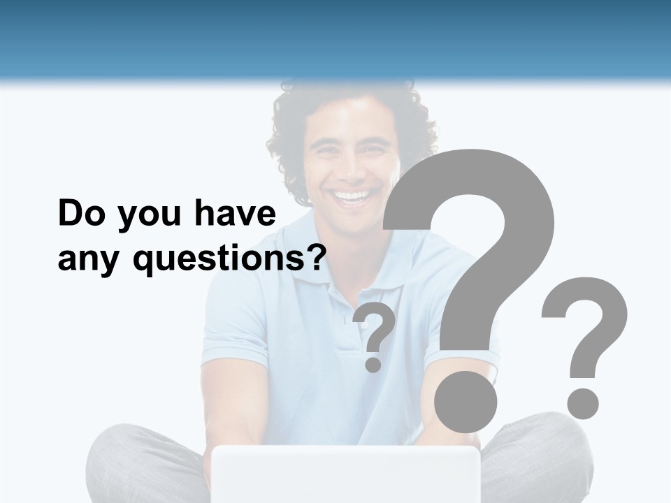 A Man Sitting On The Floor With A Laptop PowerPoint Template