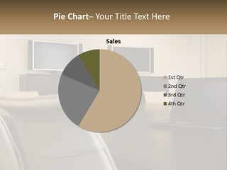 A Conference Table With A Laptop On It PowerPoint Template