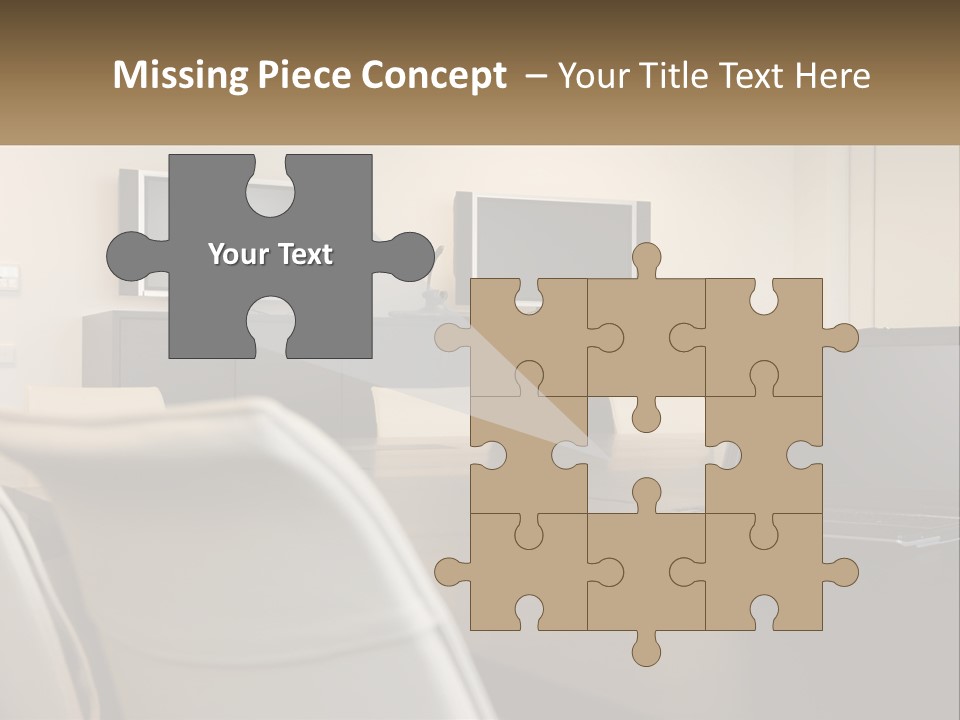 A Conference Table With A Laptop On It PowerPoint Template