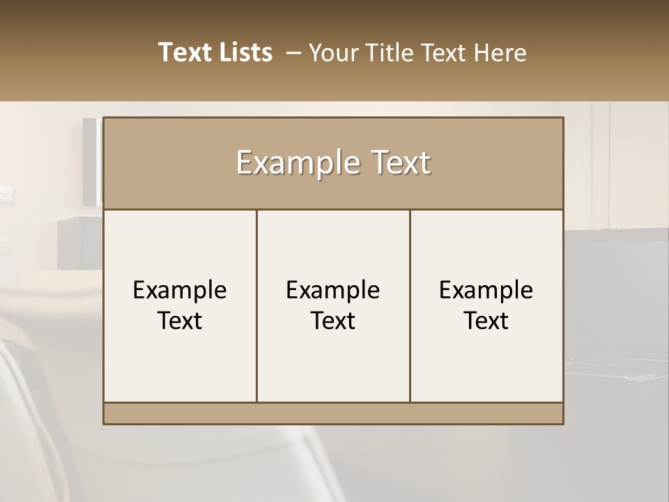 A Conference Table With A Laptop On It PowerPoint Template