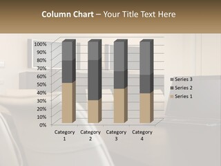 A Conference Table With A Laptop On It PowerPoint Template