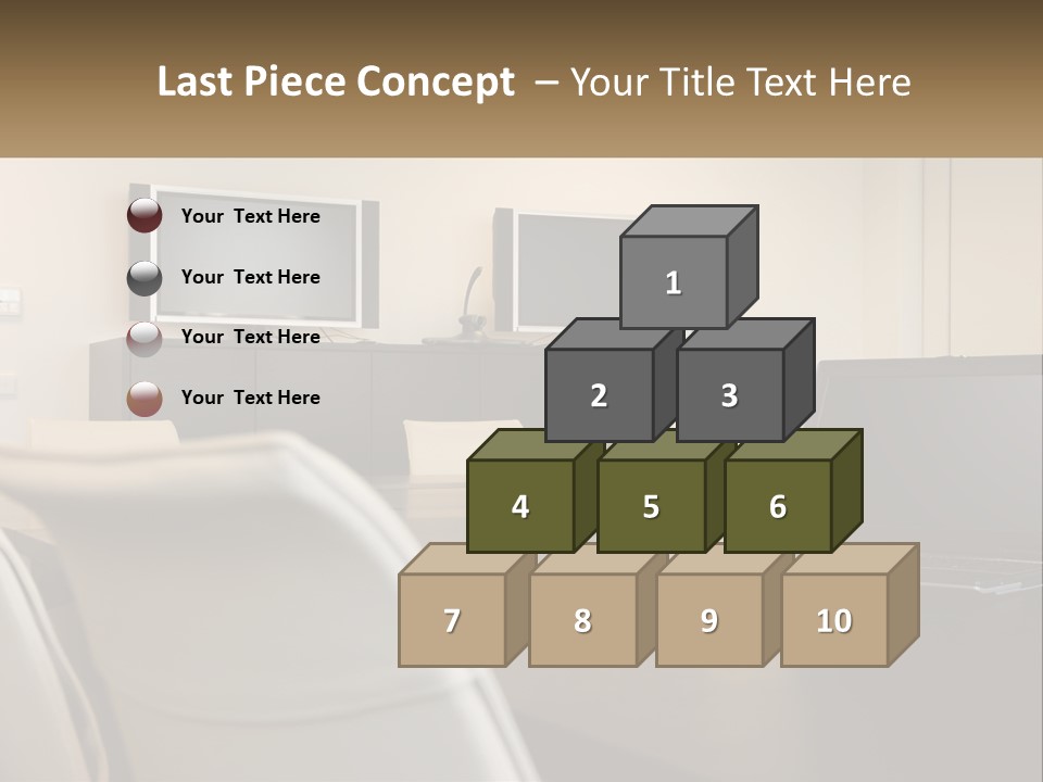 A Conference Table With A Laptop On It PowerPoint Template