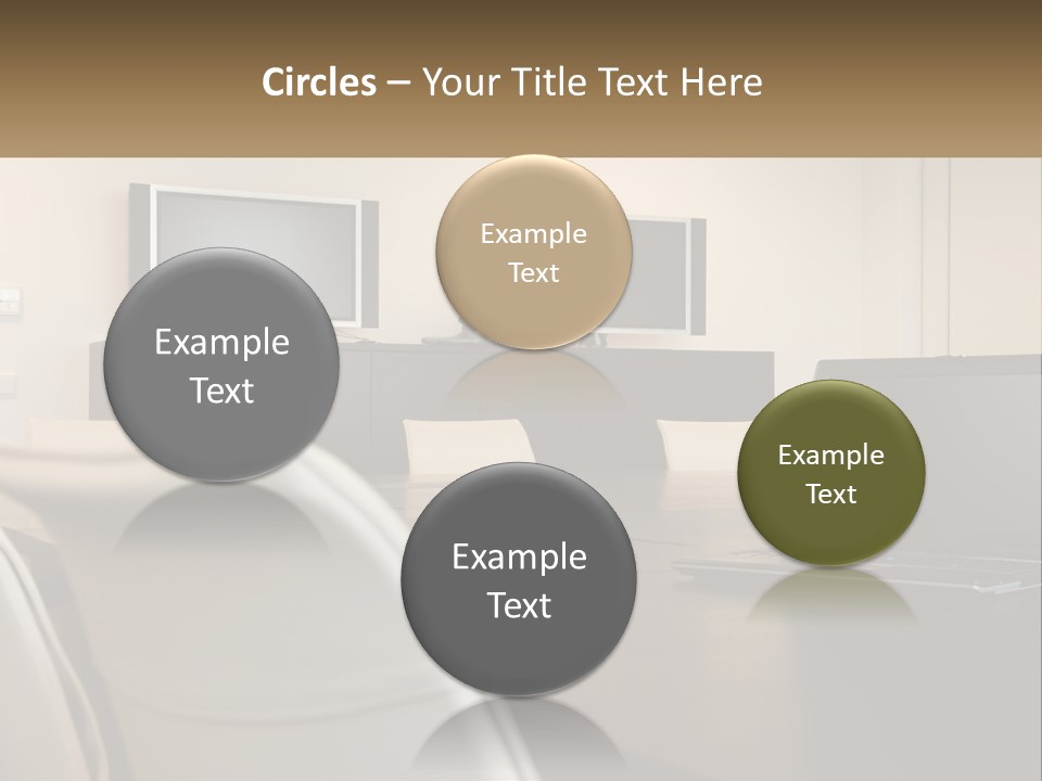 A Conference Table With A Laptop On It PowerPoint Template