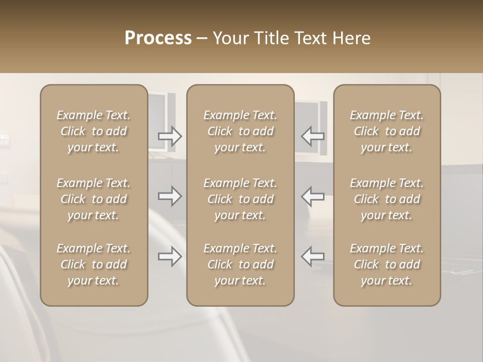 A Conference Table With A Laptop On It PowerPoint Template