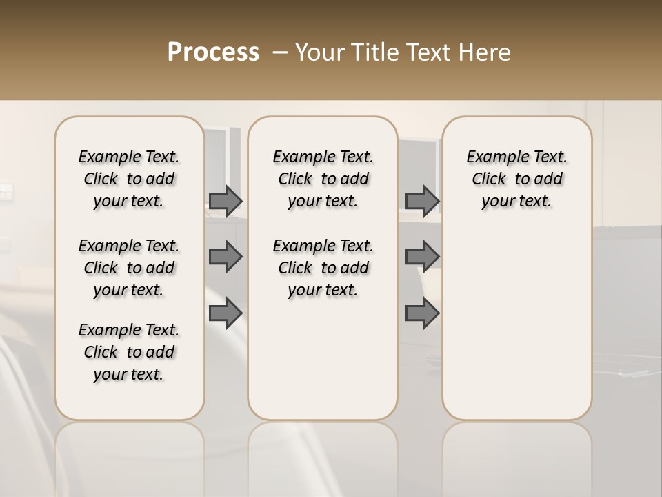 A Conference Table With A Laptop On It PowerPoint Template