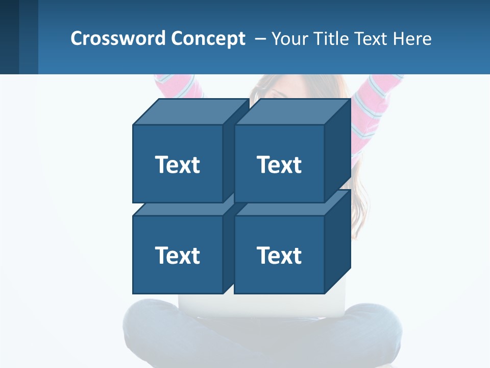 A Woman Sitting On The Floor Using A Laptop Computer PowerPoint Template