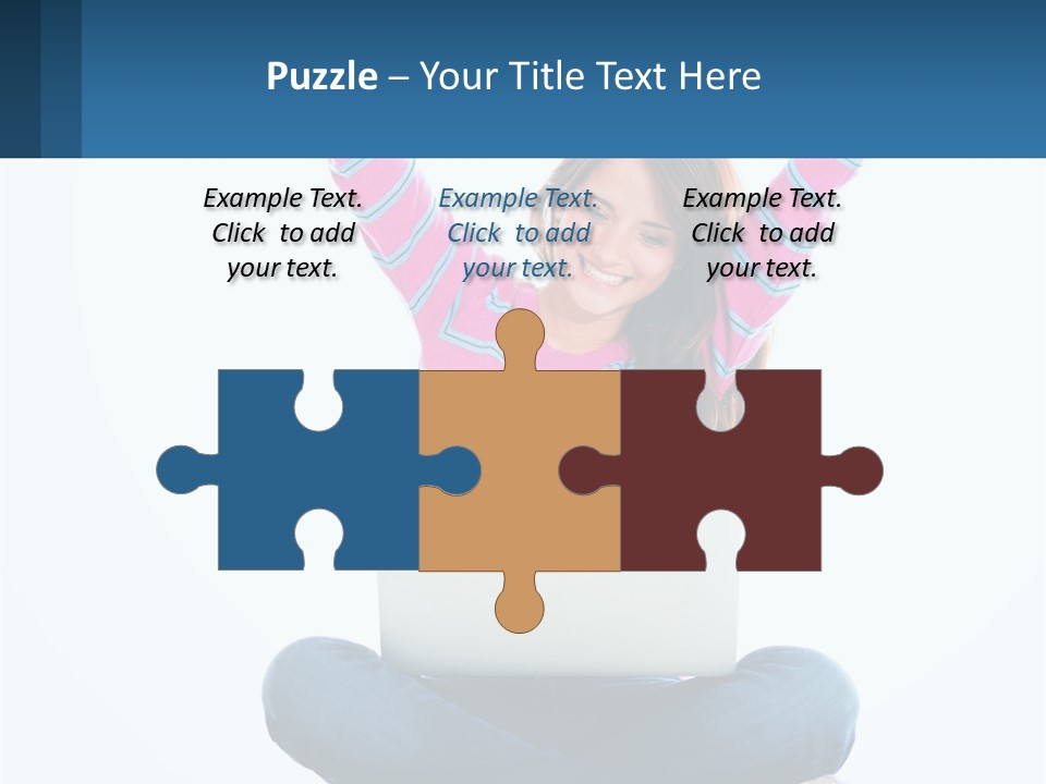 A Woman Sitting On The Floor Using A Laptop Computer PowerPoint Template