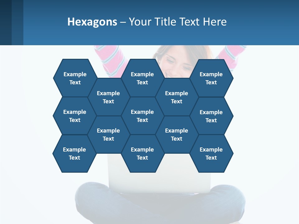 A Woman Sitting On The Floor Using A Laptop Computer PowerPoint Template