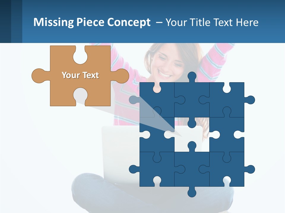 A Woman Sitting On The Floor Using A Laptop Computer PowerPoint Template