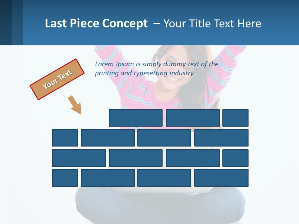 A Woman Sitting On The Floor Using A Laptop Computer PowerPoint Template