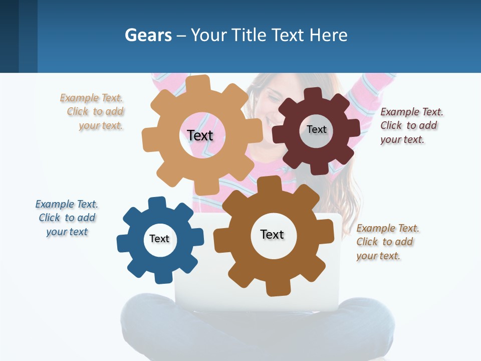 A Woman Sitting On The Floor Using A Laptop Computer PowerPoint Template