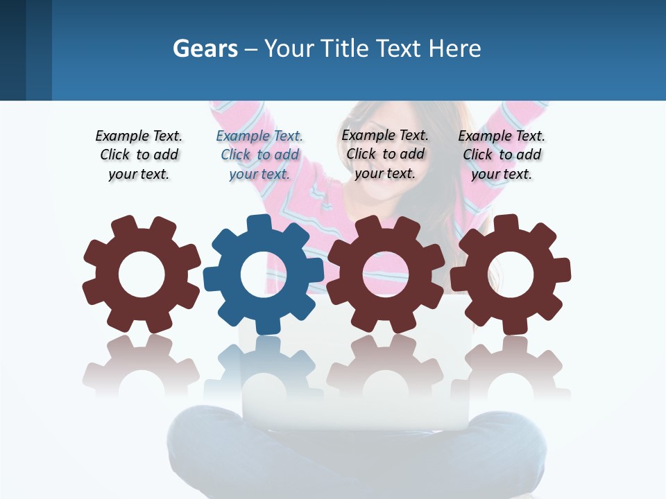 A Woman Sitting On The Floor Using A Laptop Computer PowerPoint Template