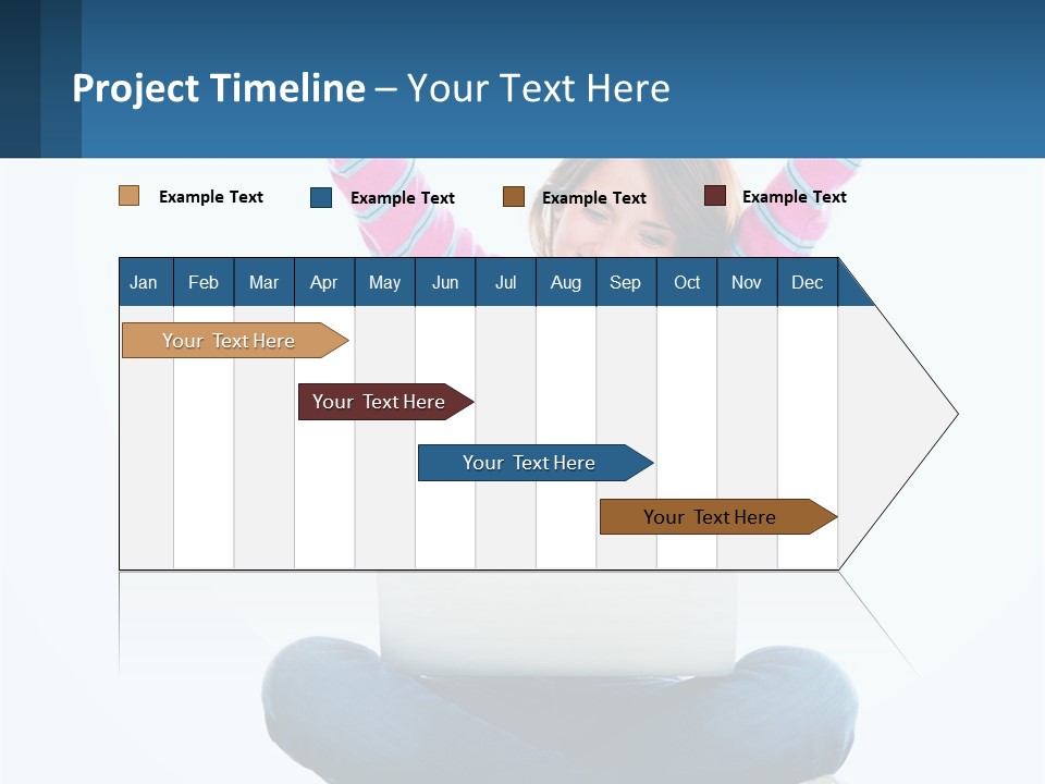 A Woman Sitting On The Floor Using A Laptop Computer PowerPoint Template