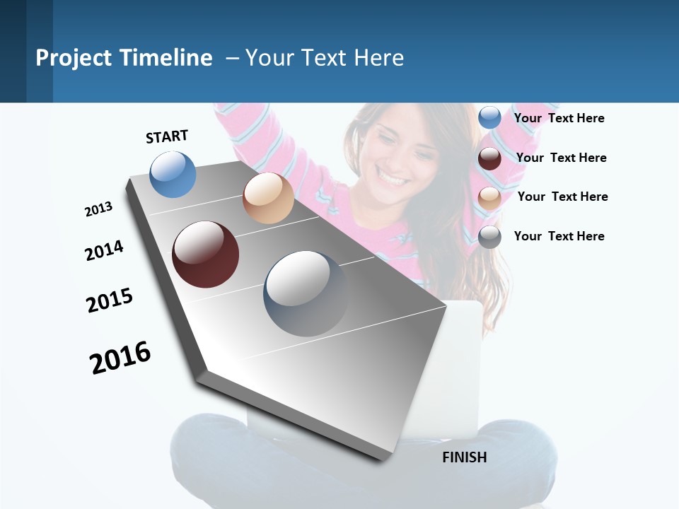 A Woman Sitting On The Floor Using A Laptop Computer PowerPoint Template