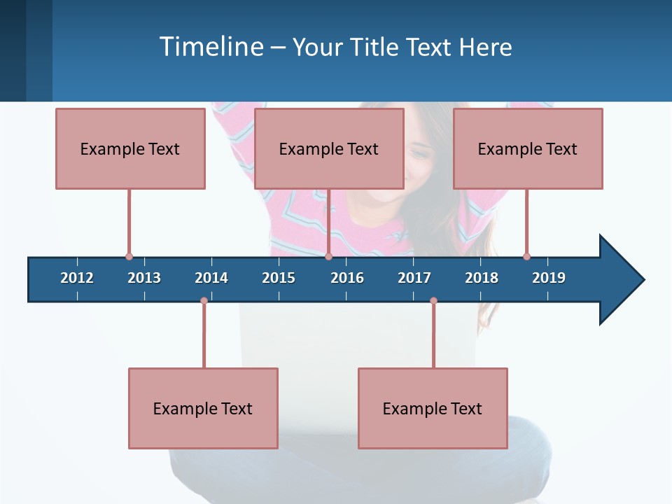 A Woman Sitting On The Floor Using A Laptop Computer PowerPoint Template
