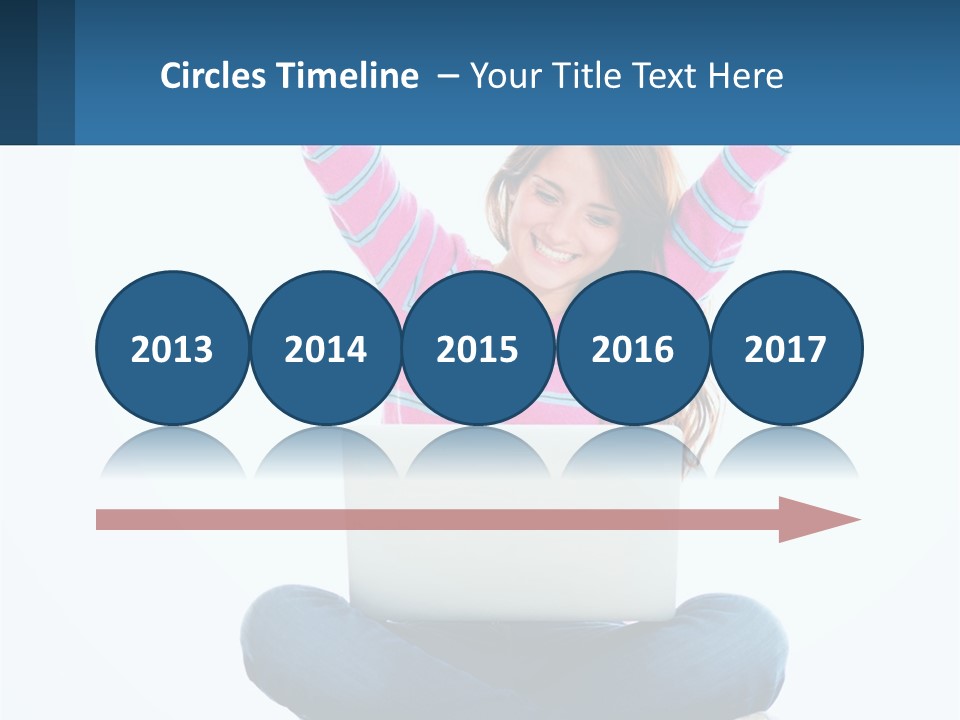 A Woman Sitting On The Floor Using A Laptop Computer PowerPoint Template