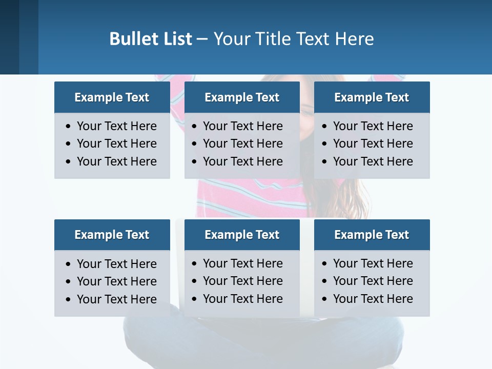 A Woman Sitting On The Floor Using A Laptop Computer PowerPoint Template