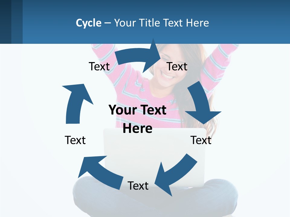 A Woman Sitting On The Floor Using A Laptop Computer PowerPoint Template