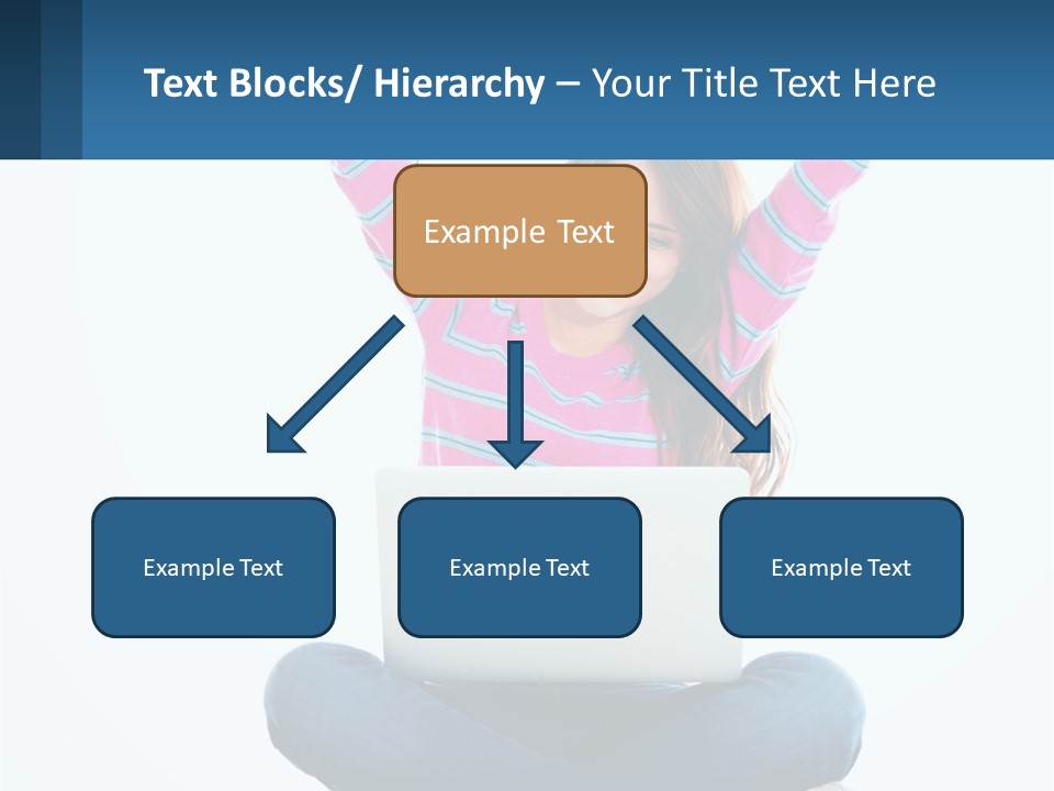 A Woman Sitting On The Floor Using A Laptop Computer PowerPoint Template