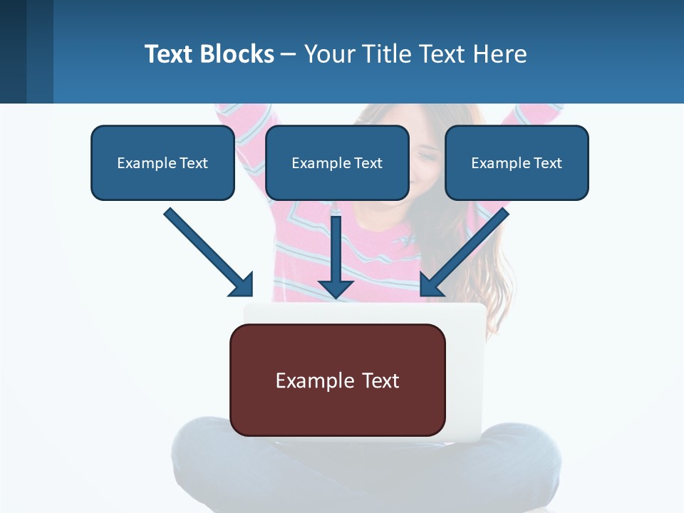 A Woman Sitting On The Floor Using A Laptop Computer PowerPoint Template