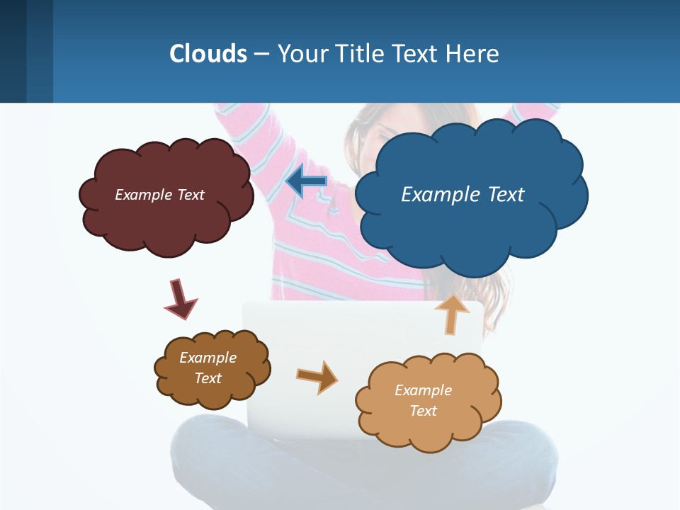A Woman Sitting On The Floor Using A Laptop Computer PowerPoint Template