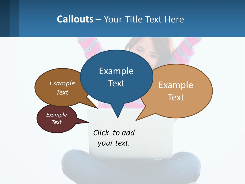 A Woman Sitting On The Floor Using A Laptop Computer PowerPoint Template