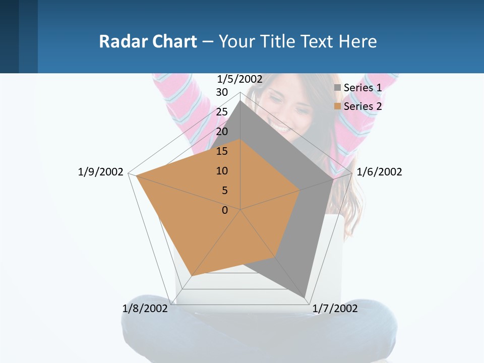 A Woman Sitting On The Floor Using A Laptop Computer PowerPoint Template