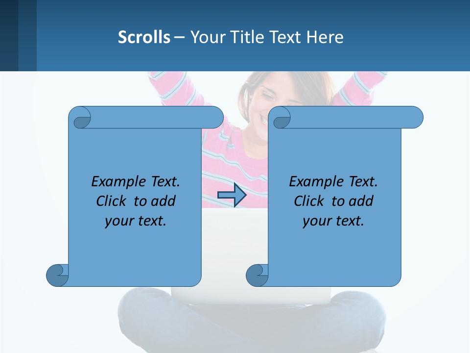 A Woman Sitting On The Floor Using A Laptop Computer PowerPoint Template